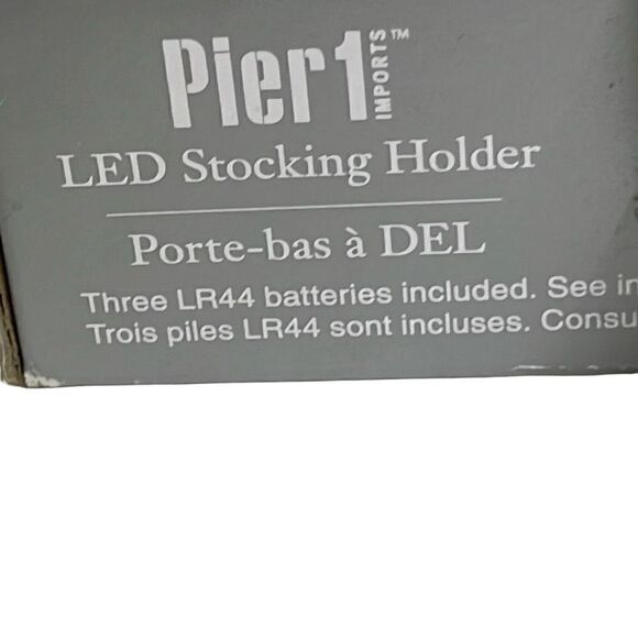 Pier1 Red & Green LED Light Up Christmas Gift Stocking Holder Hanger - Picture 4 of 10